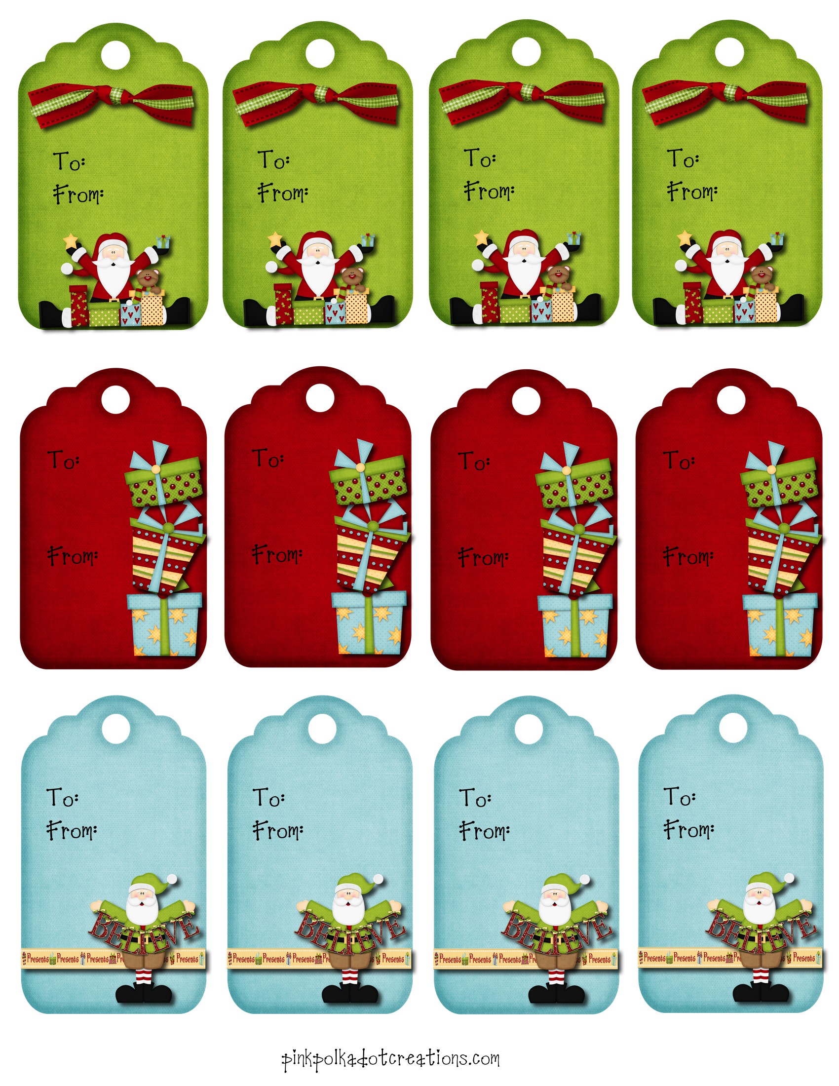 Signed by Santa Christmas Gift Labels - Polka Dot