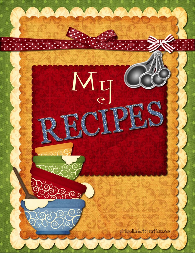 Free, printable, customizable recipe book cover templates