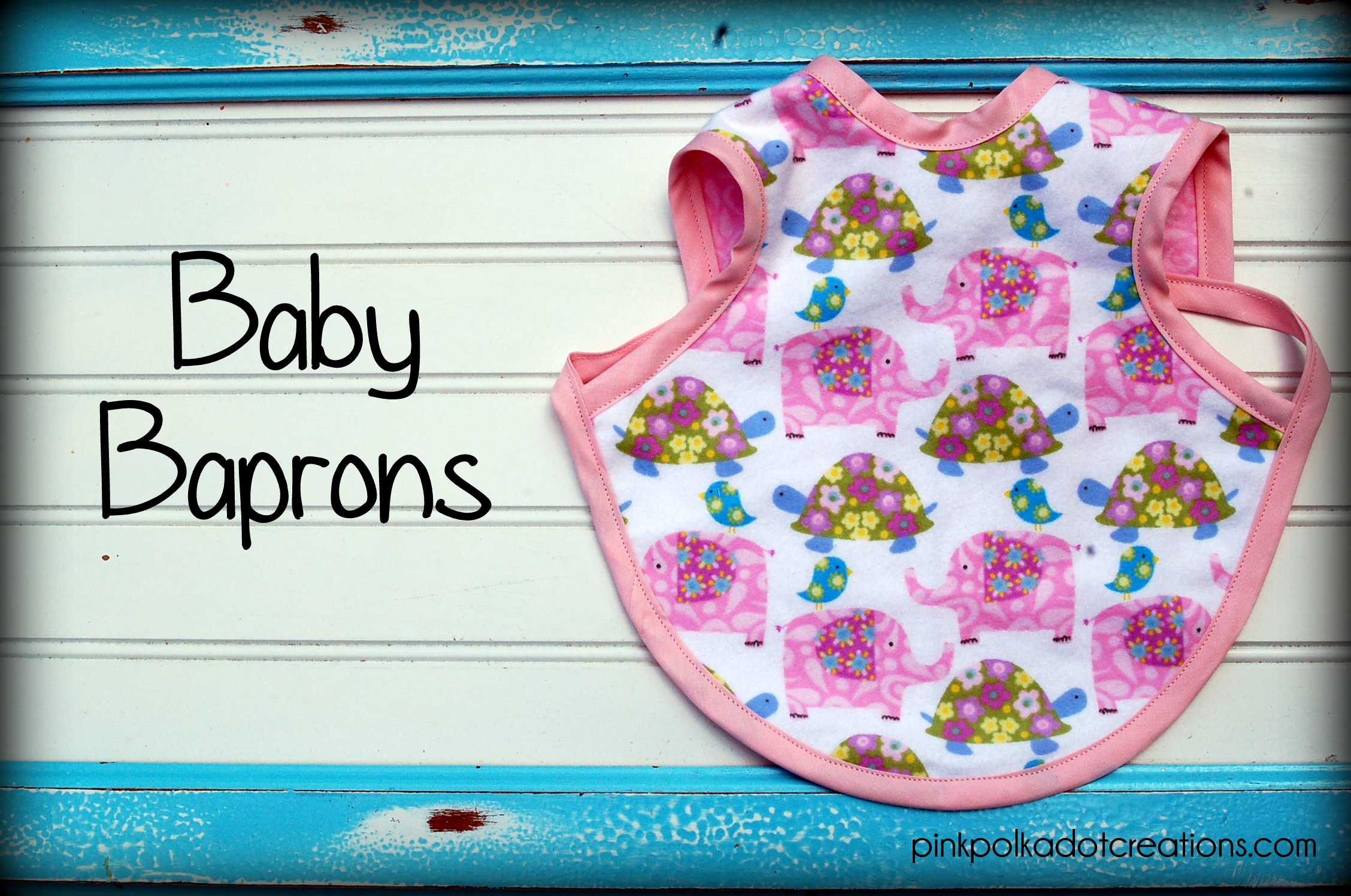 Baby Bib Aprons-Baprons - Pink Polka Dot Creations