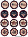 Patriotic Cupcake/Straw toppers