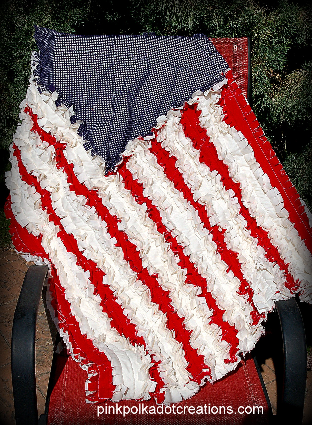 Flag Rag Quilt Pink Polka Dot Creations