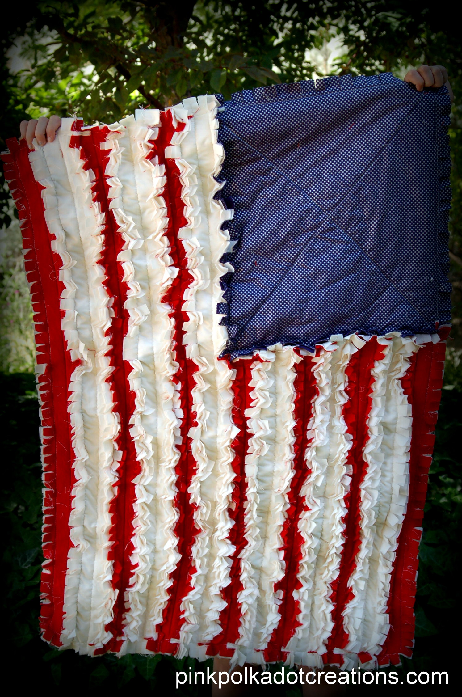 Flag Rag Quilt Pink Polka Dot Creations