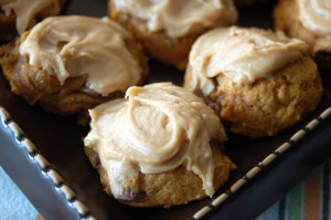 pumpkin cookies with penuche frosting