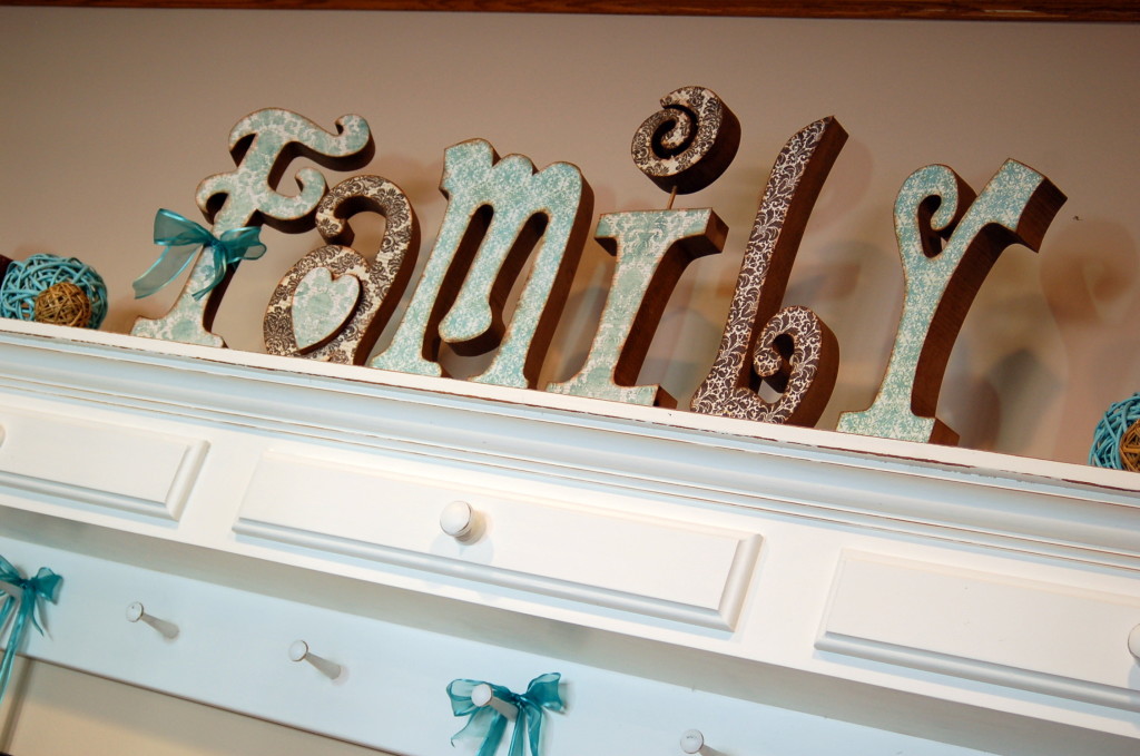 family wooden letters