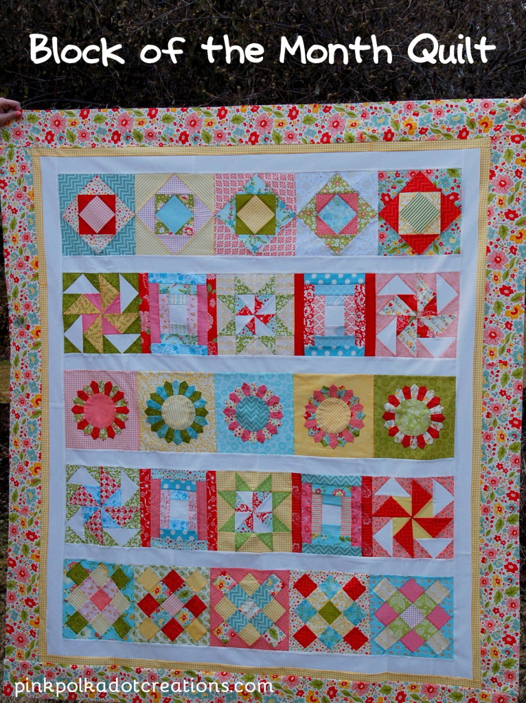 Block Of the Month QuiltWIP Pink Polka Dot Creations