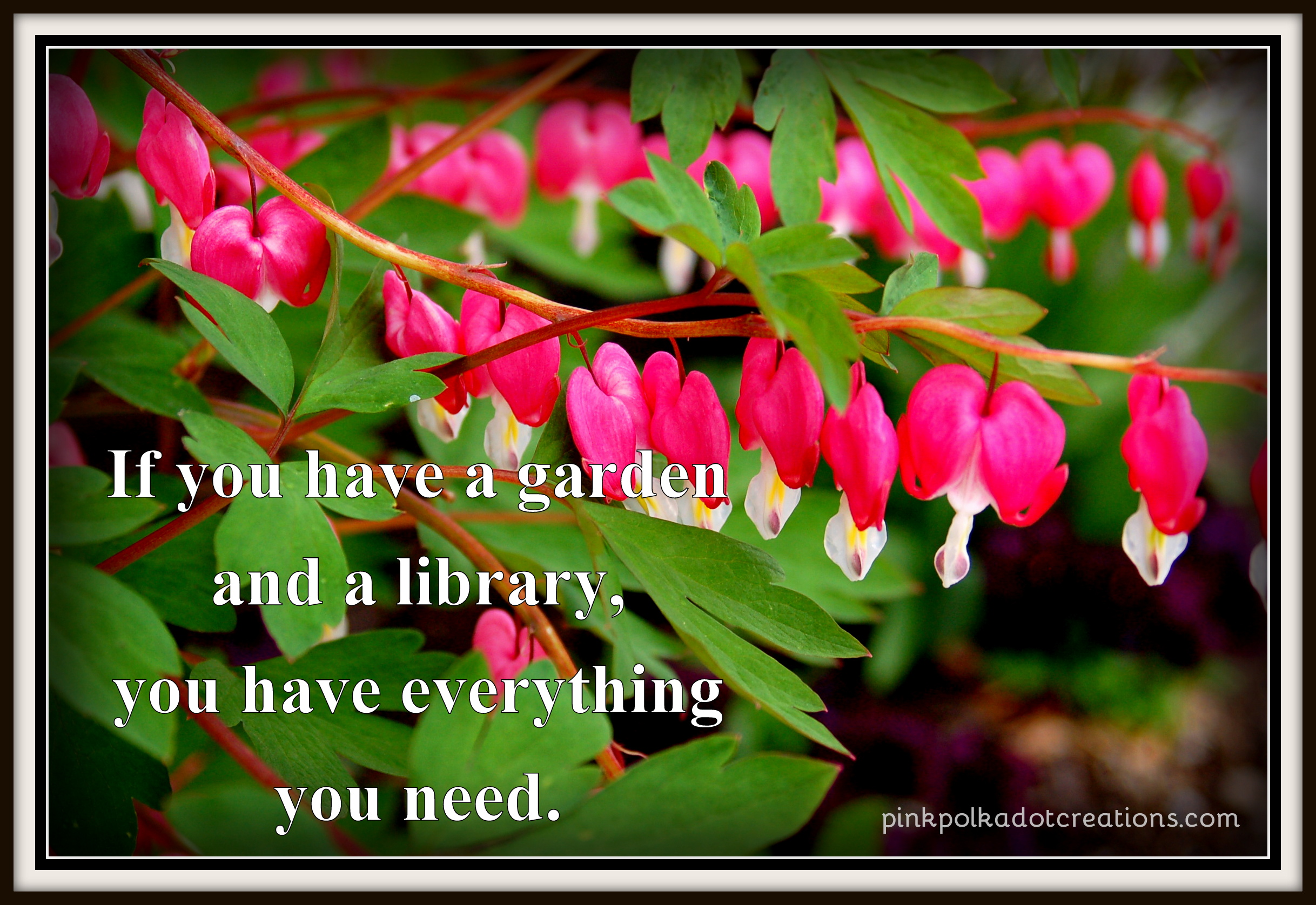 Thursday S Thought If You Have A Garden Pink Polka Dot Creations