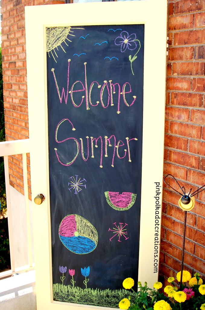 chalkboard door summer