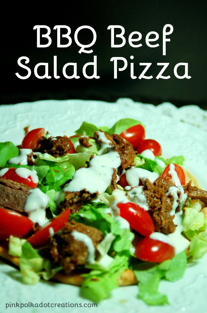 BBQ Beef Salad Pizza
