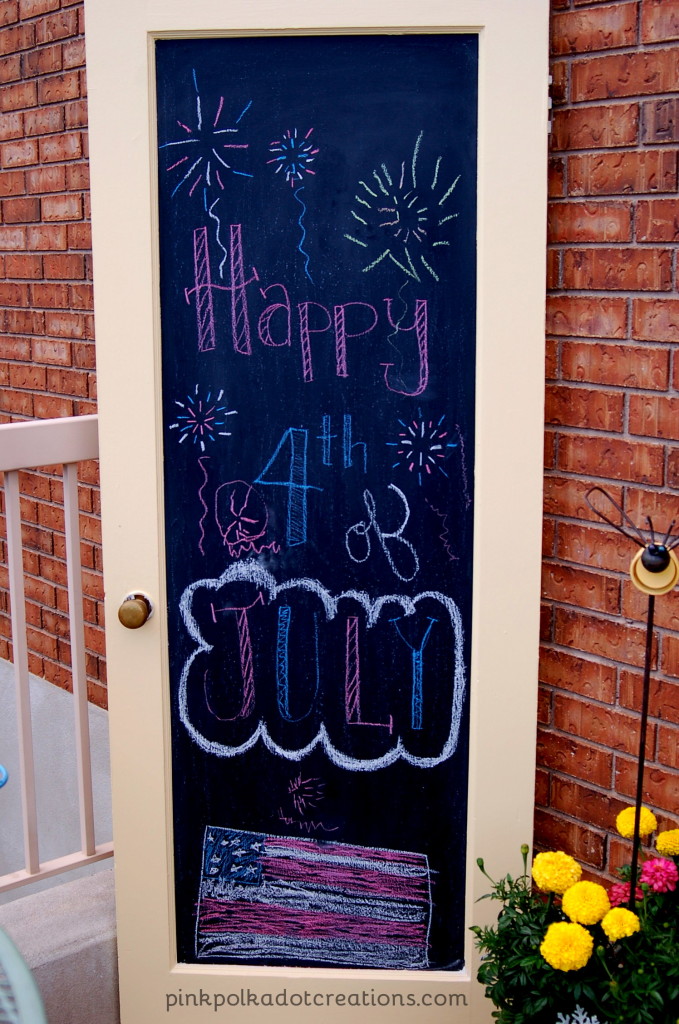 chalkboard door July 4th
