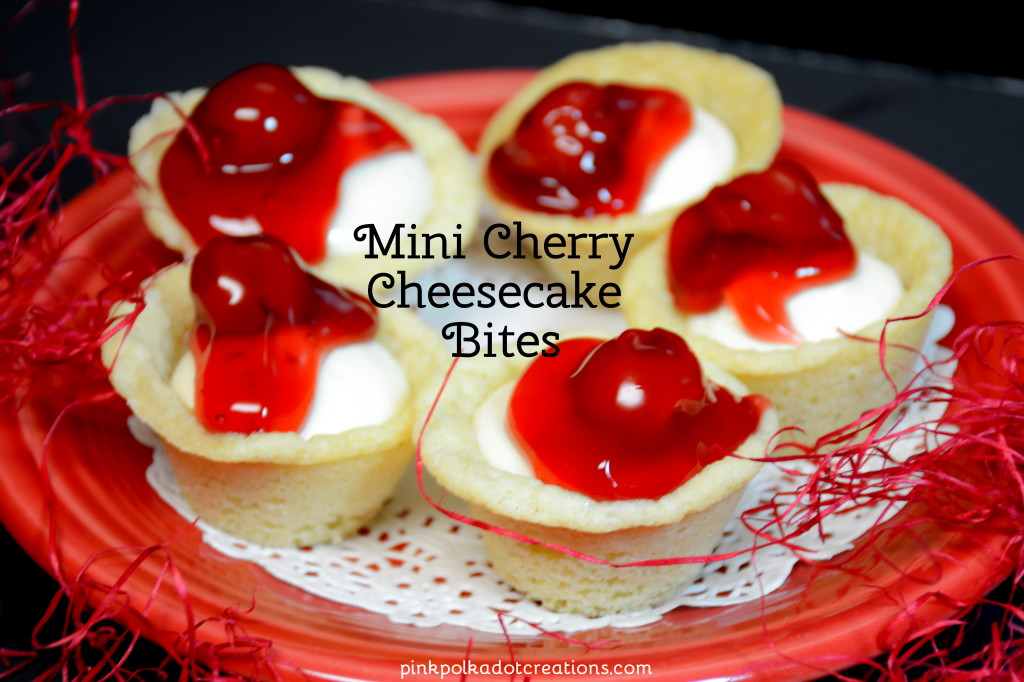 mini cherry cheesecake bites