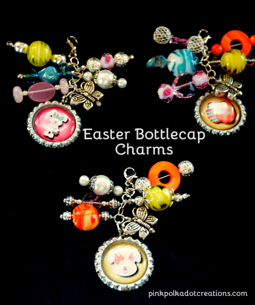 Easter bottle cap charms