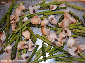 broiled asparagus and mushrooms