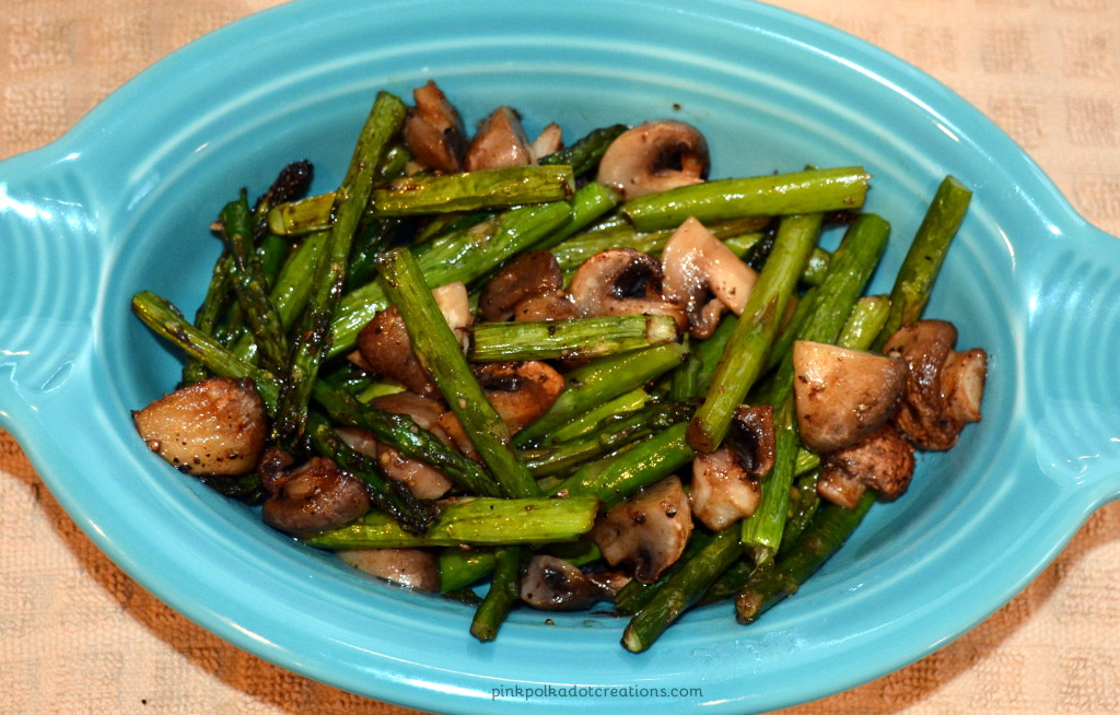 broiled asparagus and mushrooms