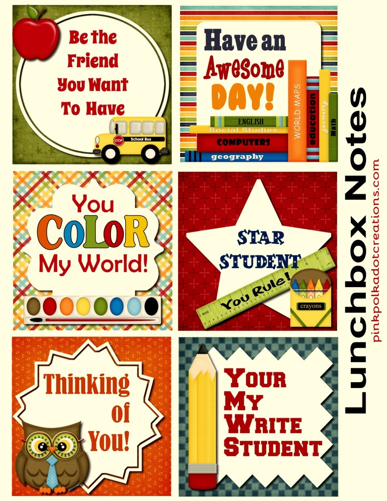 free printable lunch box notes january