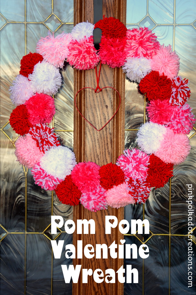 pom pom Valentine wreath