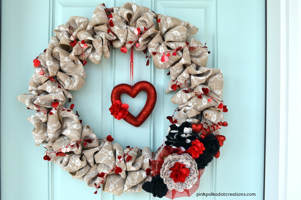burlap valentine wreath