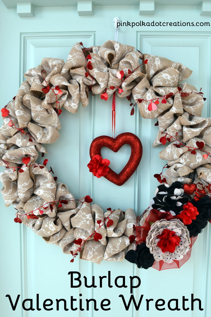 burlap valentine wreath