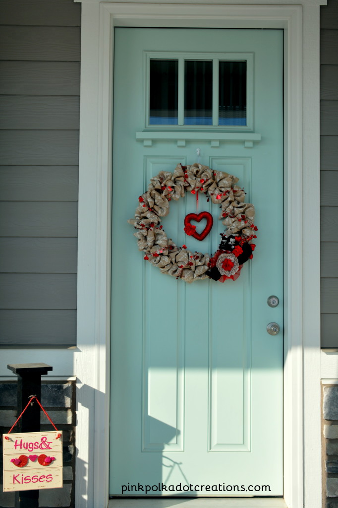 burlap valentine wreath