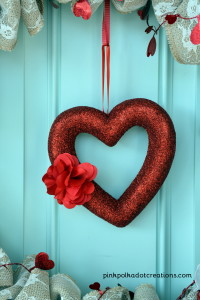 burlap valentine wreath