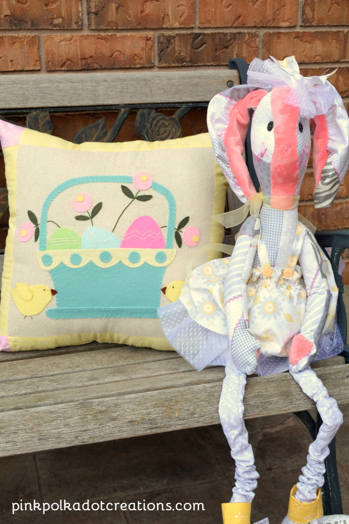 Wool Applique Easter Pillow