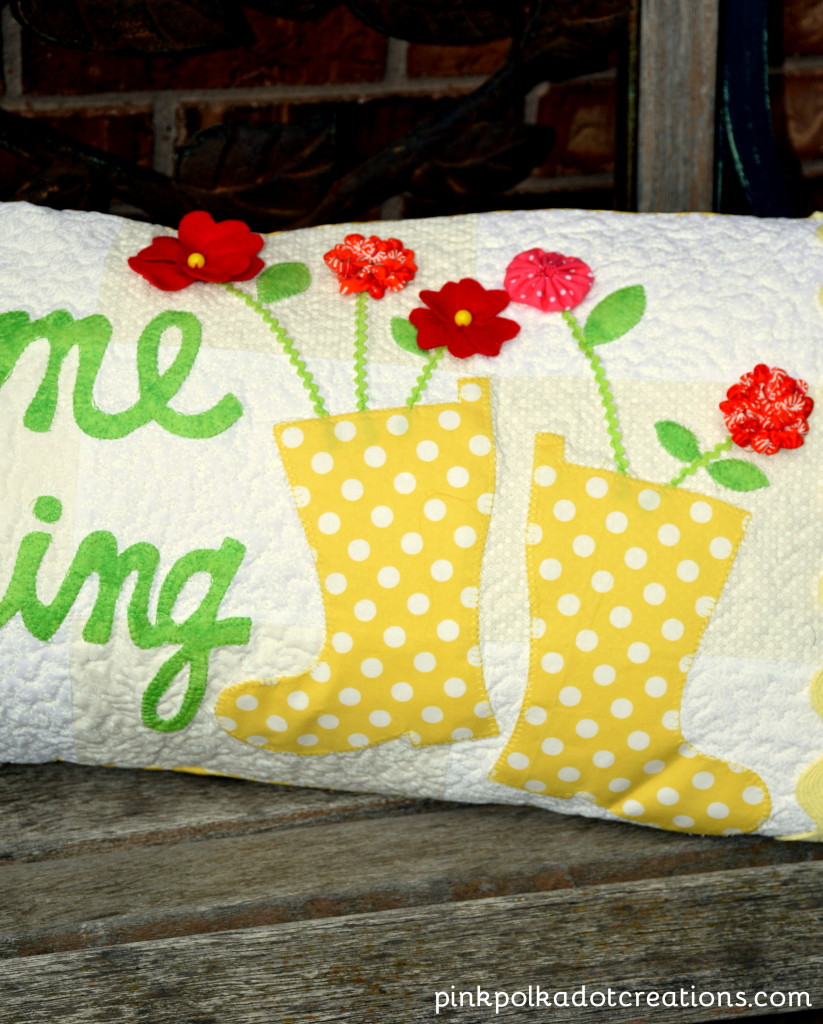 Welcome Spring Bench Pillow Cover