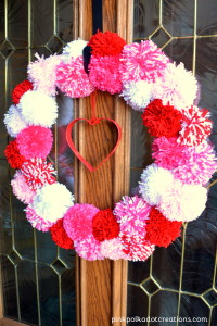 valentine pom pom wreath
