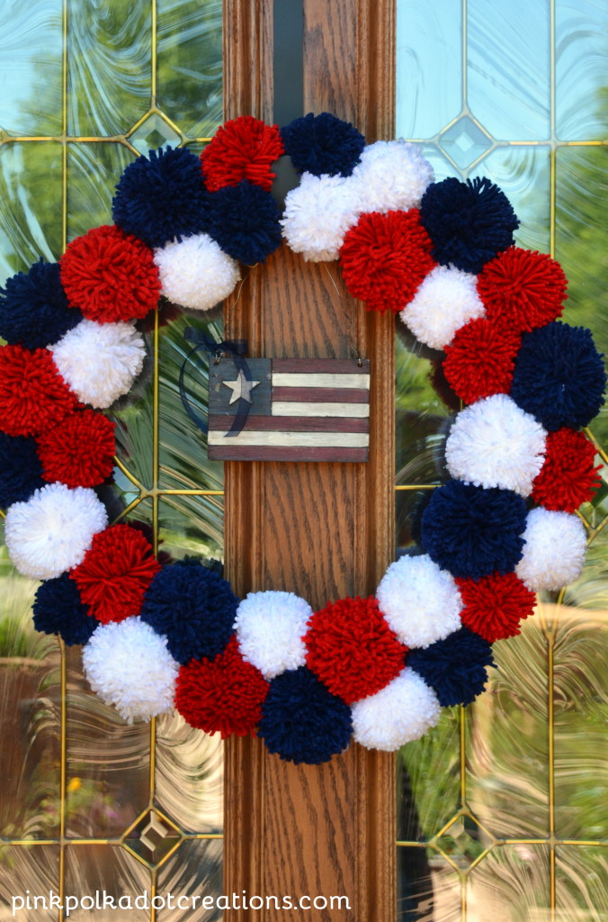 Americana pom pom wreath