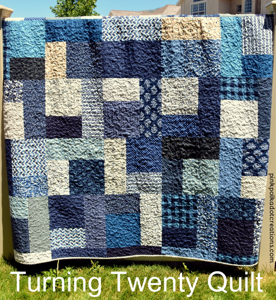 Blue Turning Twenty Quilt - Pink Polka Dot Creations