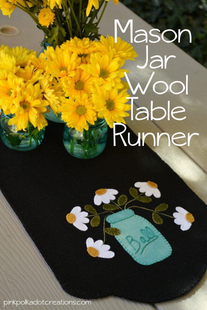 mason jar wool table runner