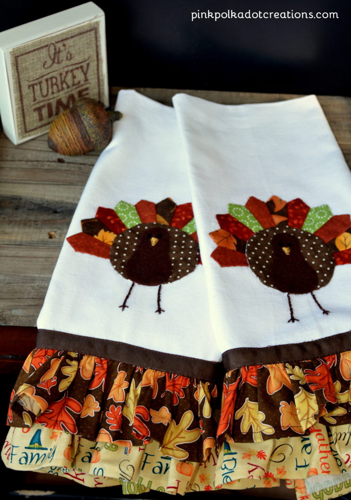 ruffled Thanksgiving dishtowels