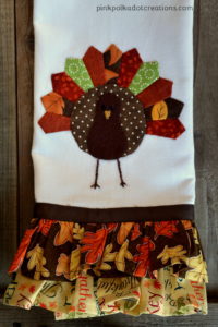 ruffled Thanksgiving dishtowels