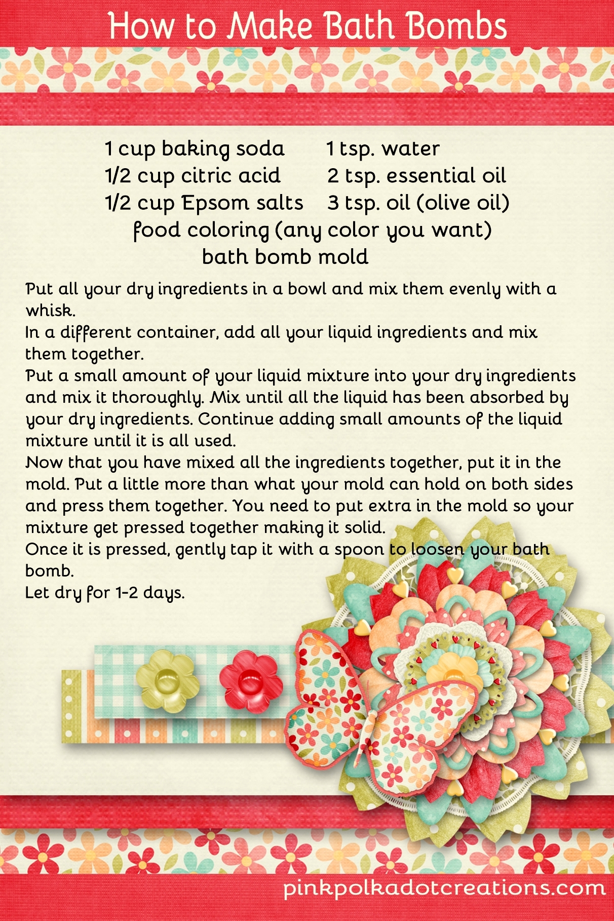 How to Make Bath Bombs - Pink Polka Dot Creations