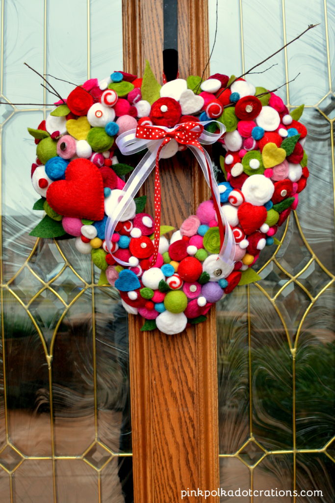 wool Valentine wreath