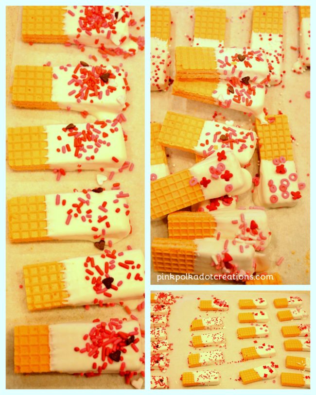 dipped Valentine Wafer Cookies