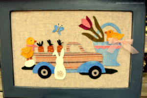 appliqued wool Easter picture