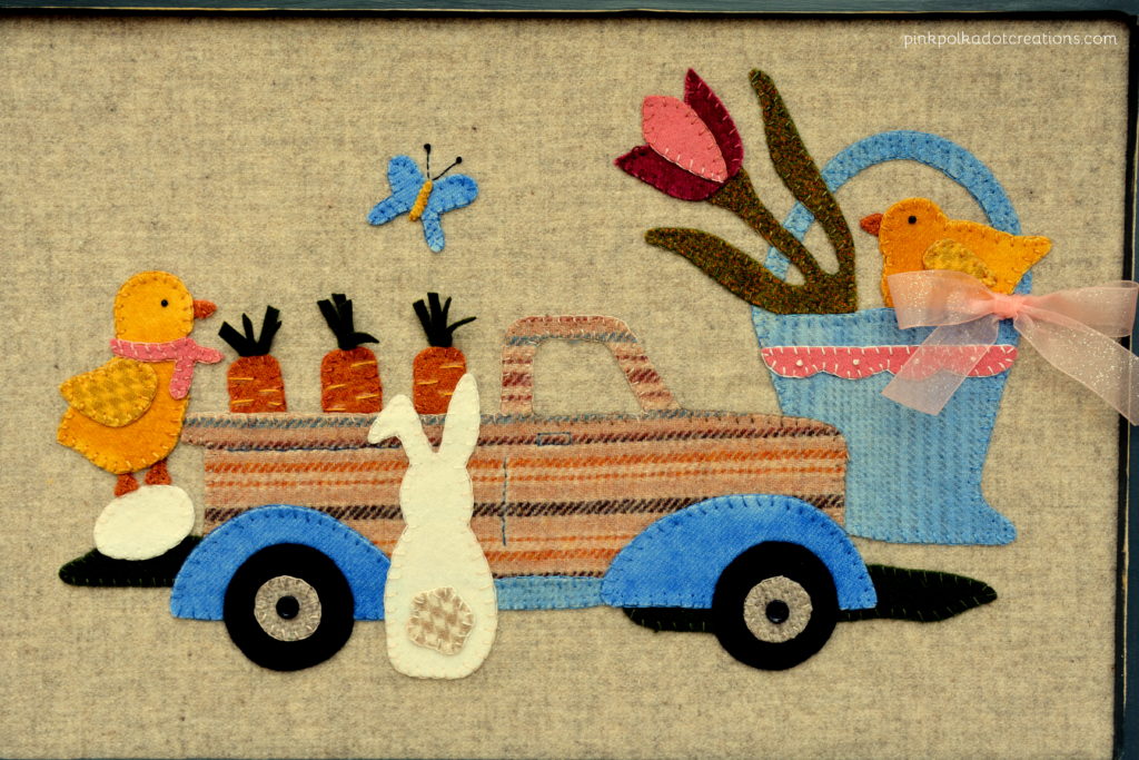 appliqued wool Easter picture