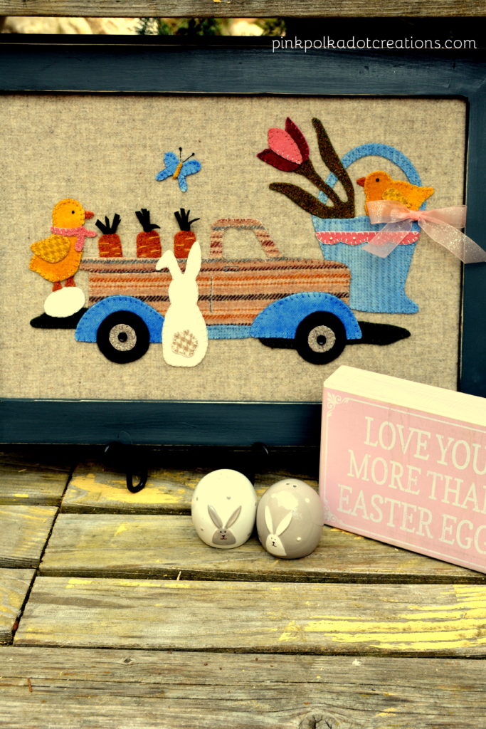 appliqued wool Easter picture