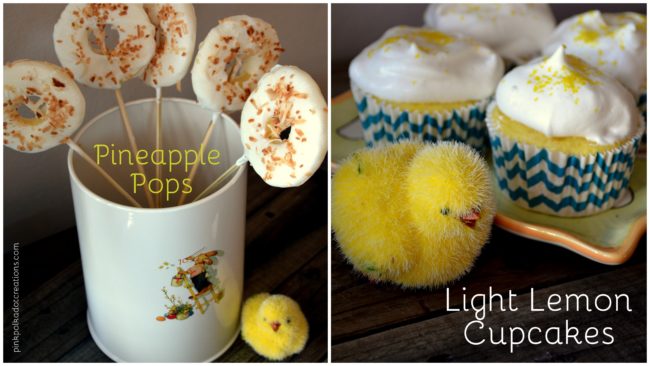 light lemon cupcakes and pineapple pops1