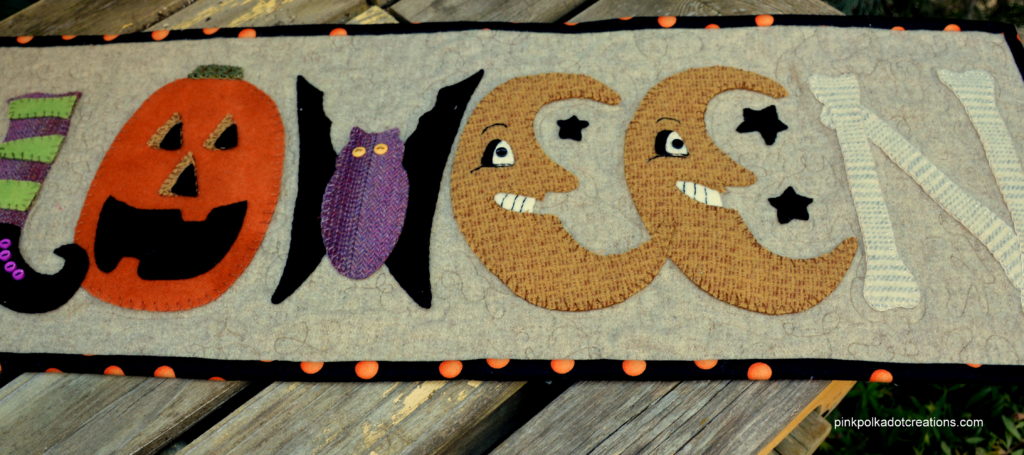 wool Halloween table runner