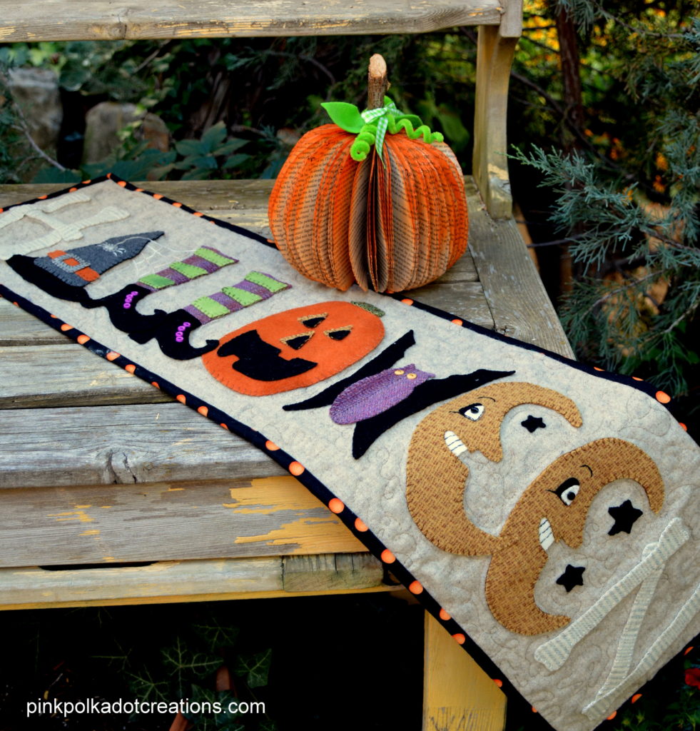 wool Halloween table runner