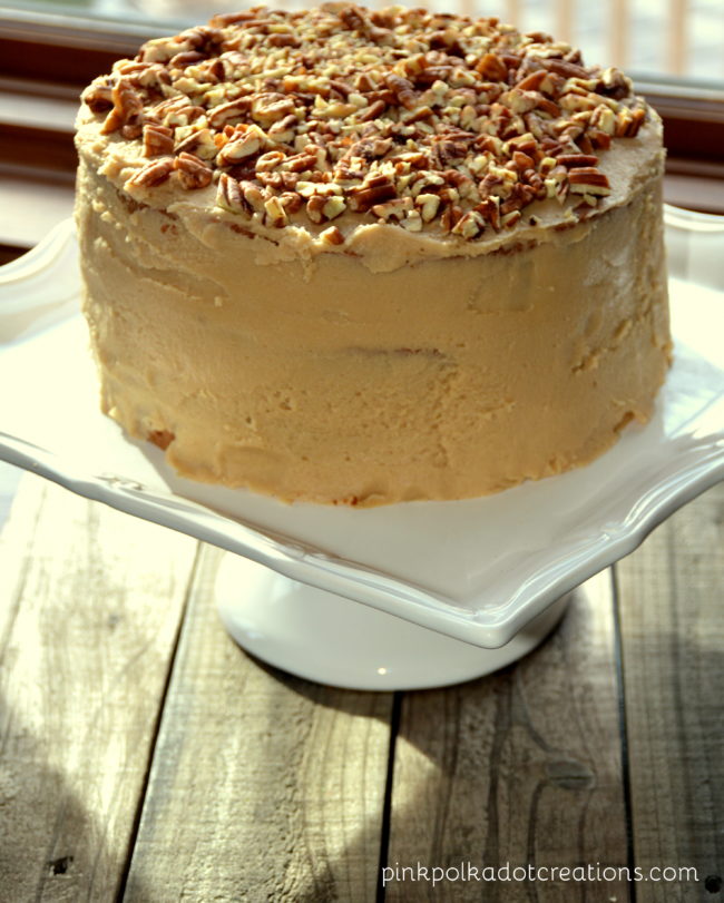 apple cake with salted caramel frosting