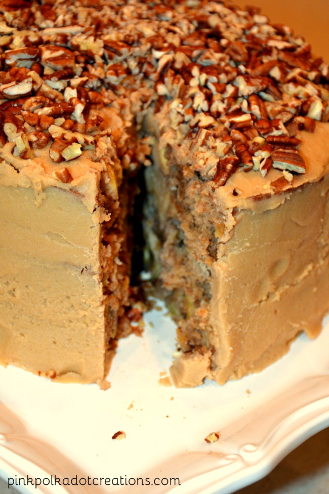 apple cake with salted caramel cake