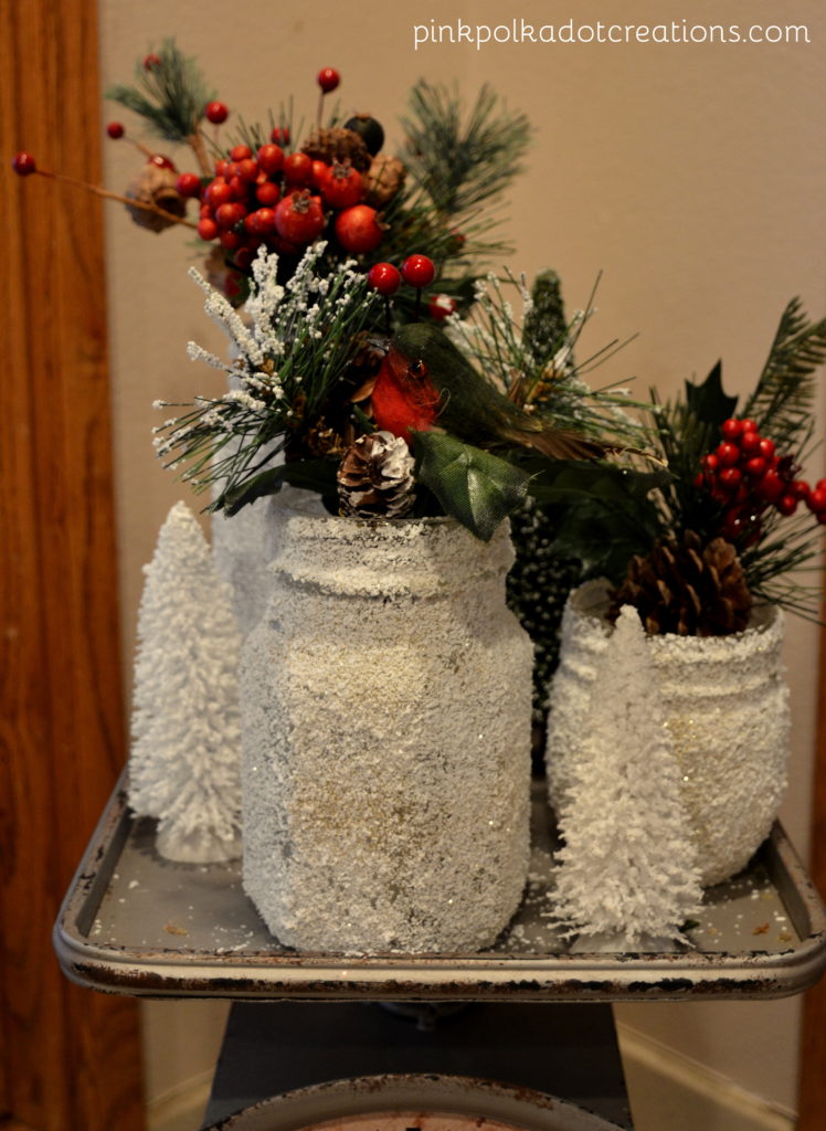 Frosted Christmas jars