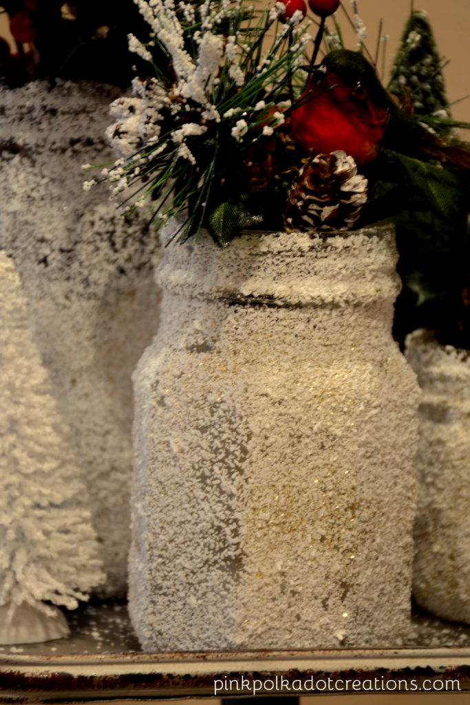 frosted Christmas jars