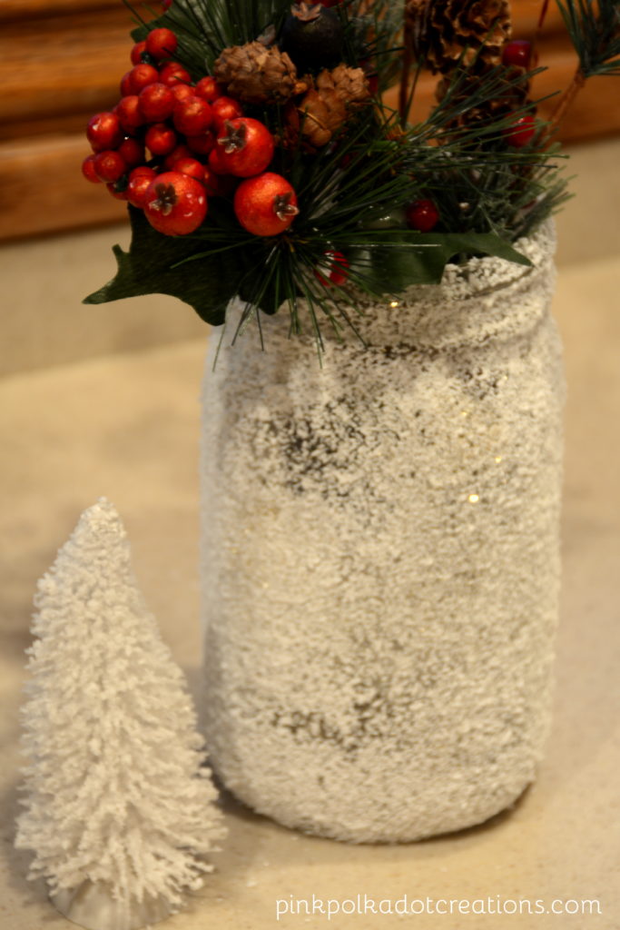 frosted Christmas jars