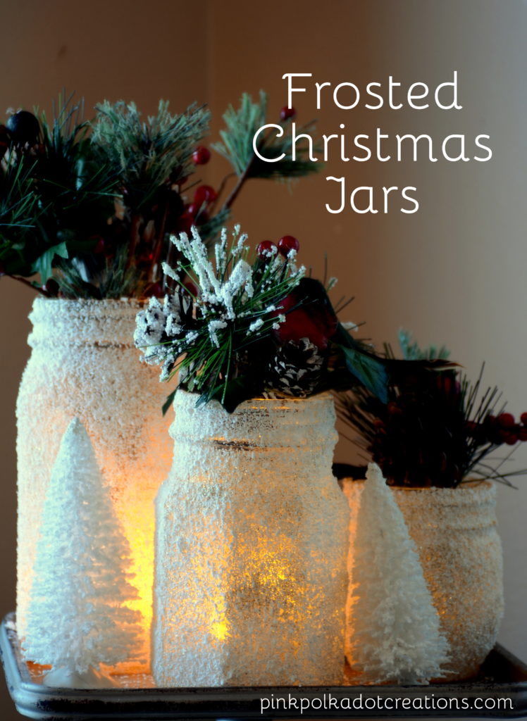 frosted Christmas jars
