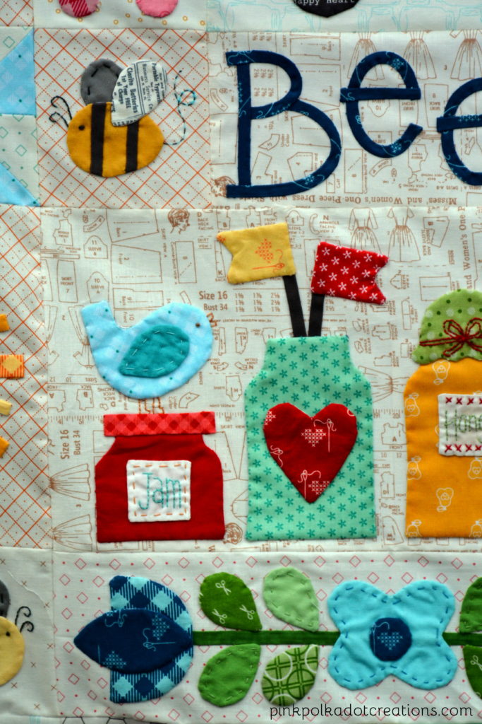 Bee Happy Quilt-WIP - Pink Polka Dot Creations