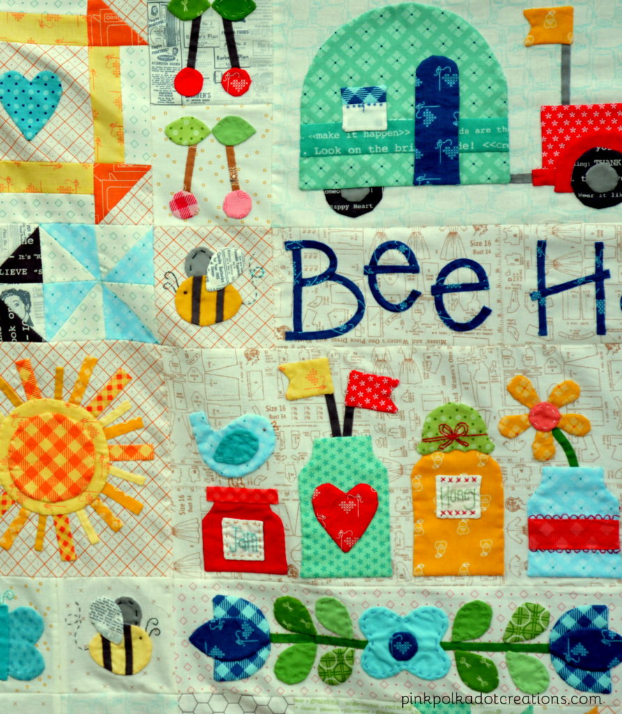 bee happy quilt-WIP