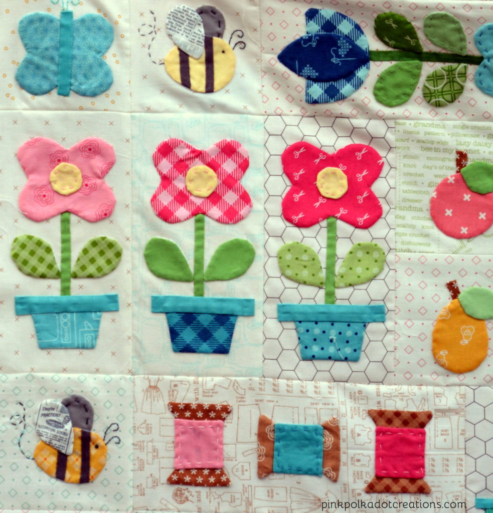 bee happy quilt-WIP