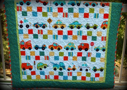 Fun Trucks and Cars Quilt - Pink Polka Dot Creations